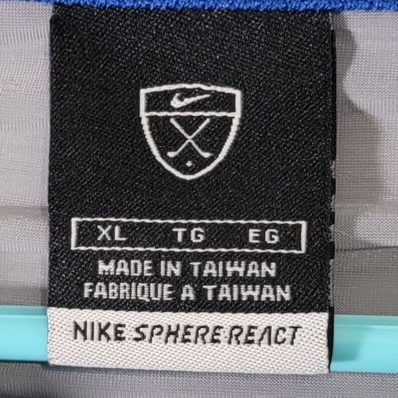 Nike Golf Sphere Dry React Short Sleeve Polo Shirt Men's XL Blue / Gray Vented - Picture 7 of 9